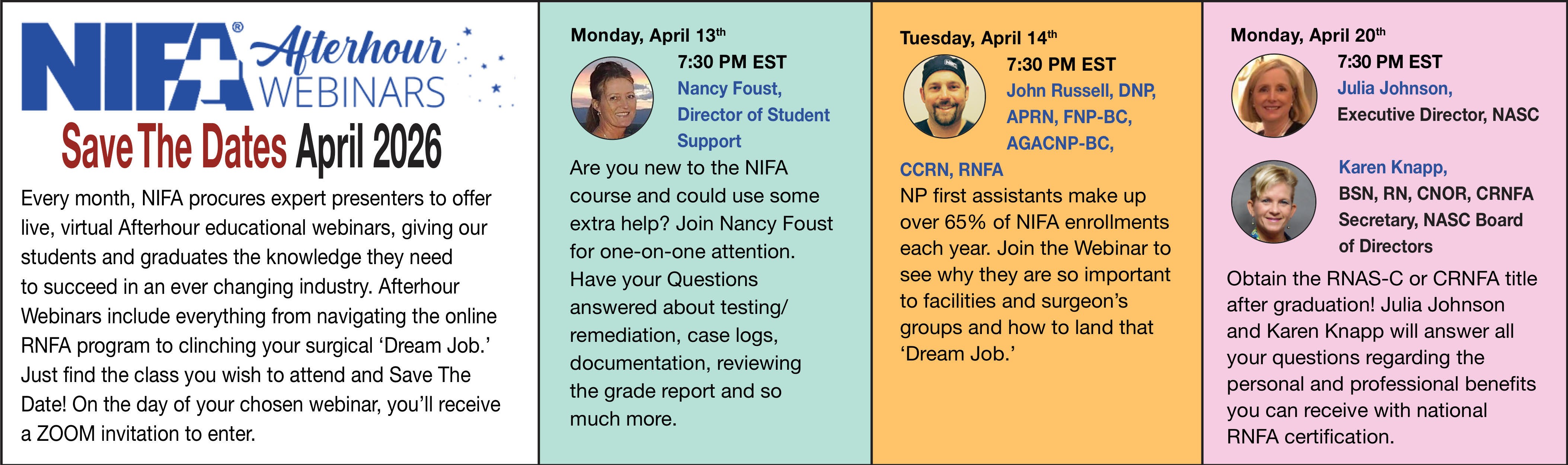 March 2025 Afterhour schedule