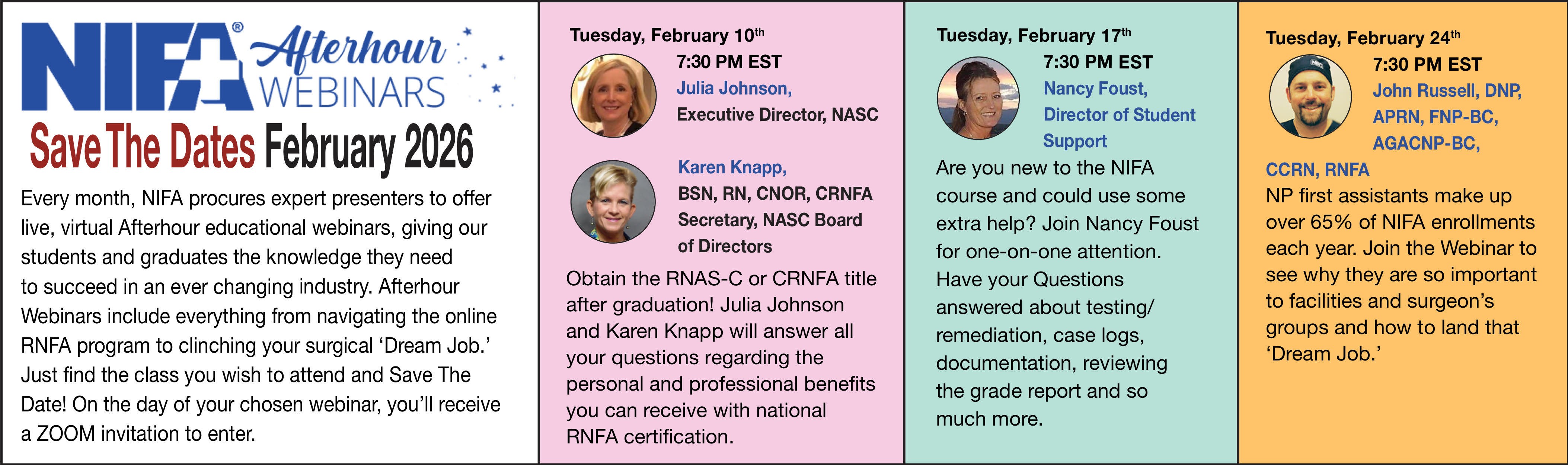 March 2025 Afterhour schedule