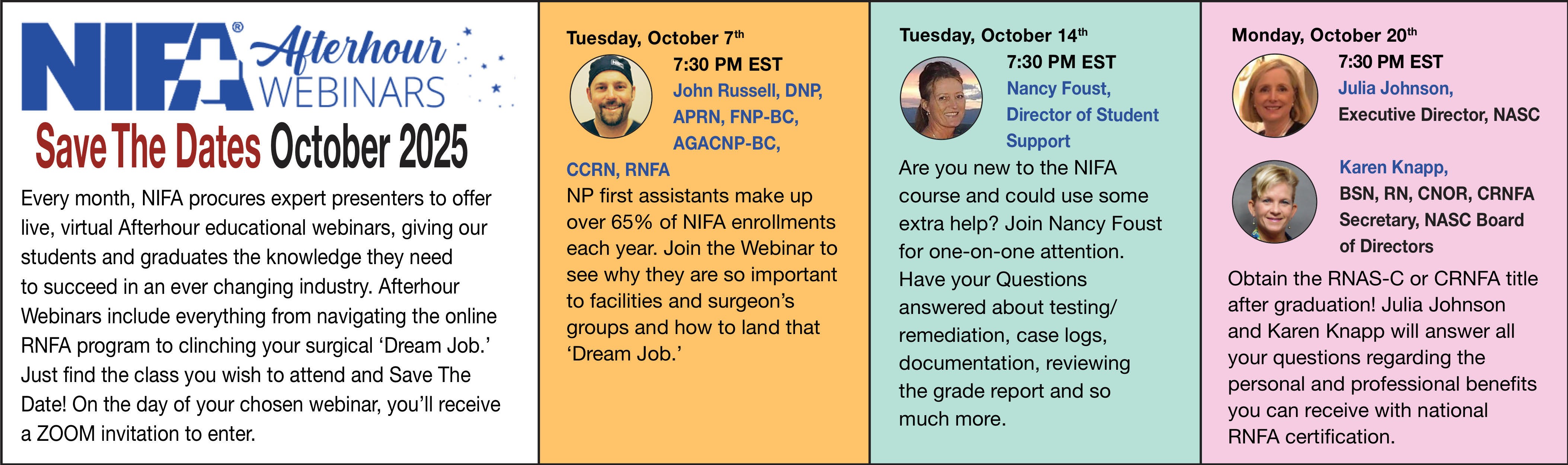 March 2025 Afterhour schedule