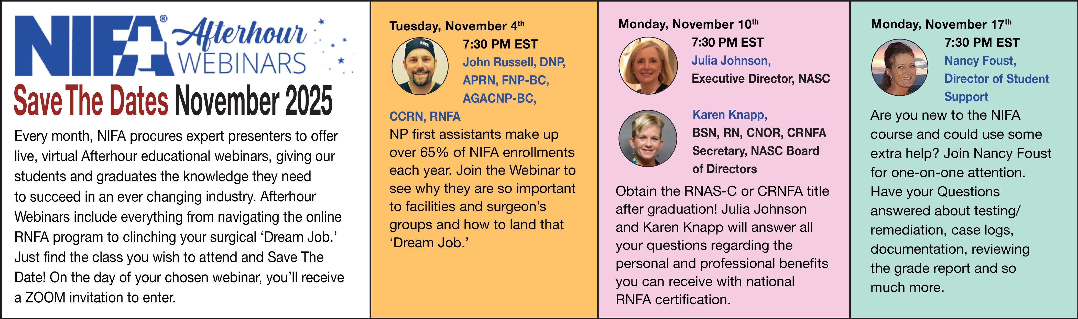 March 2025 Afterhour schedule